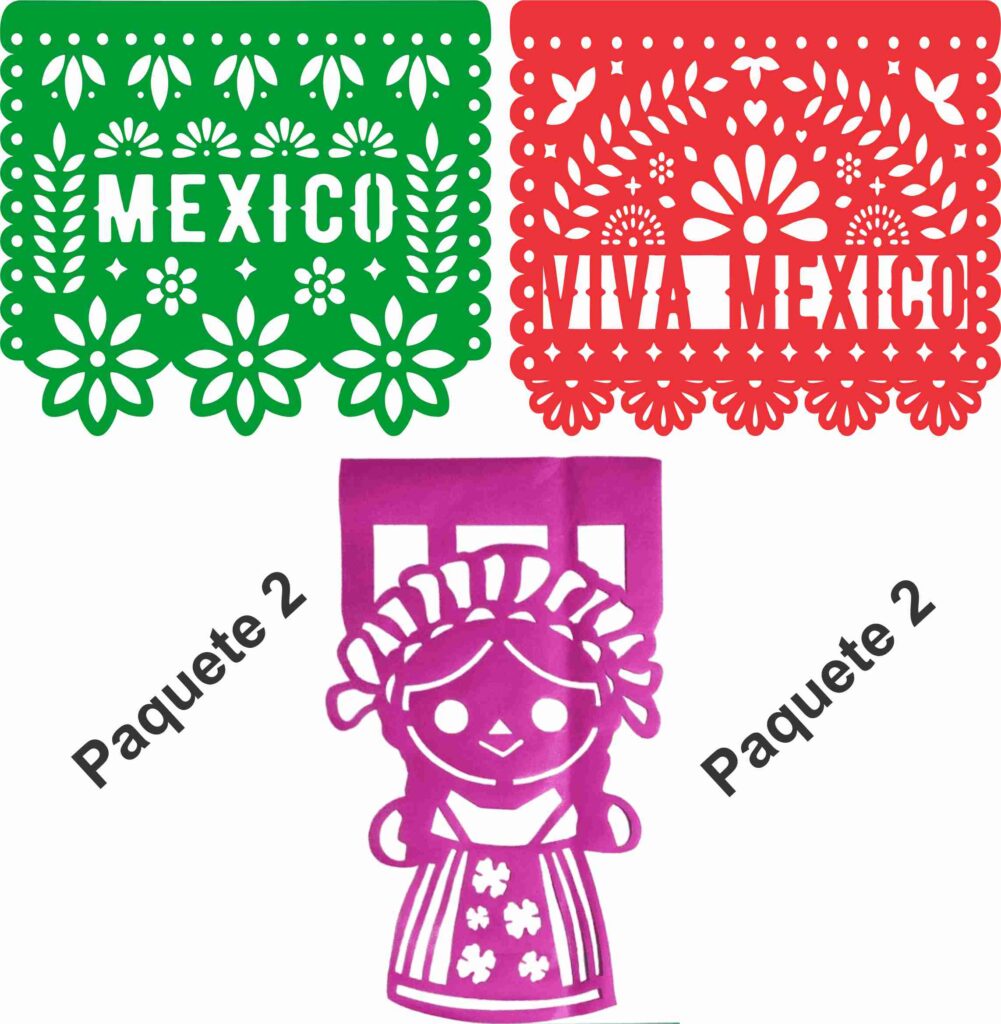 Papel picado Fiestas Patrias 15 de Septiembre 10 ó 5 tiras de 5M c u